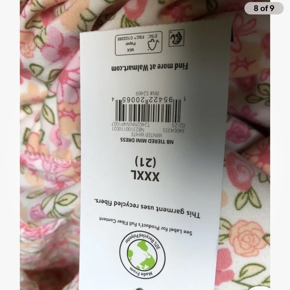 No Boundaries Jrs Sleeveless Tiered Floral Mini Dress Size XXXL/3X/21 NEW - Picture 8 of 9